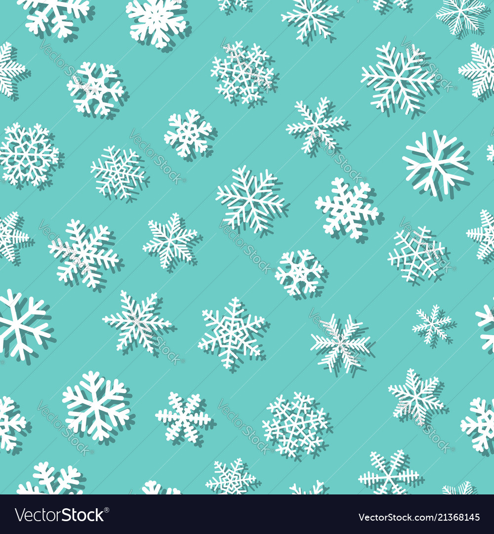 Seamless pattern of snowflakes with shadows vector image Seamless pattern of snowflakes with shadows