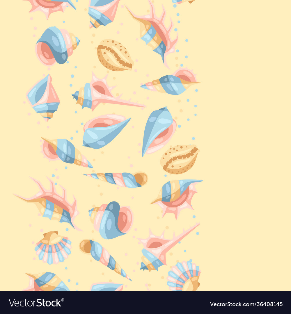 Seamless pattern with seashells vector image Seamless pattern with seashells