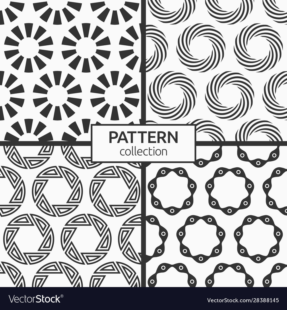 Set four abstract seamless patterns vector image Set four abstract seamless patterns