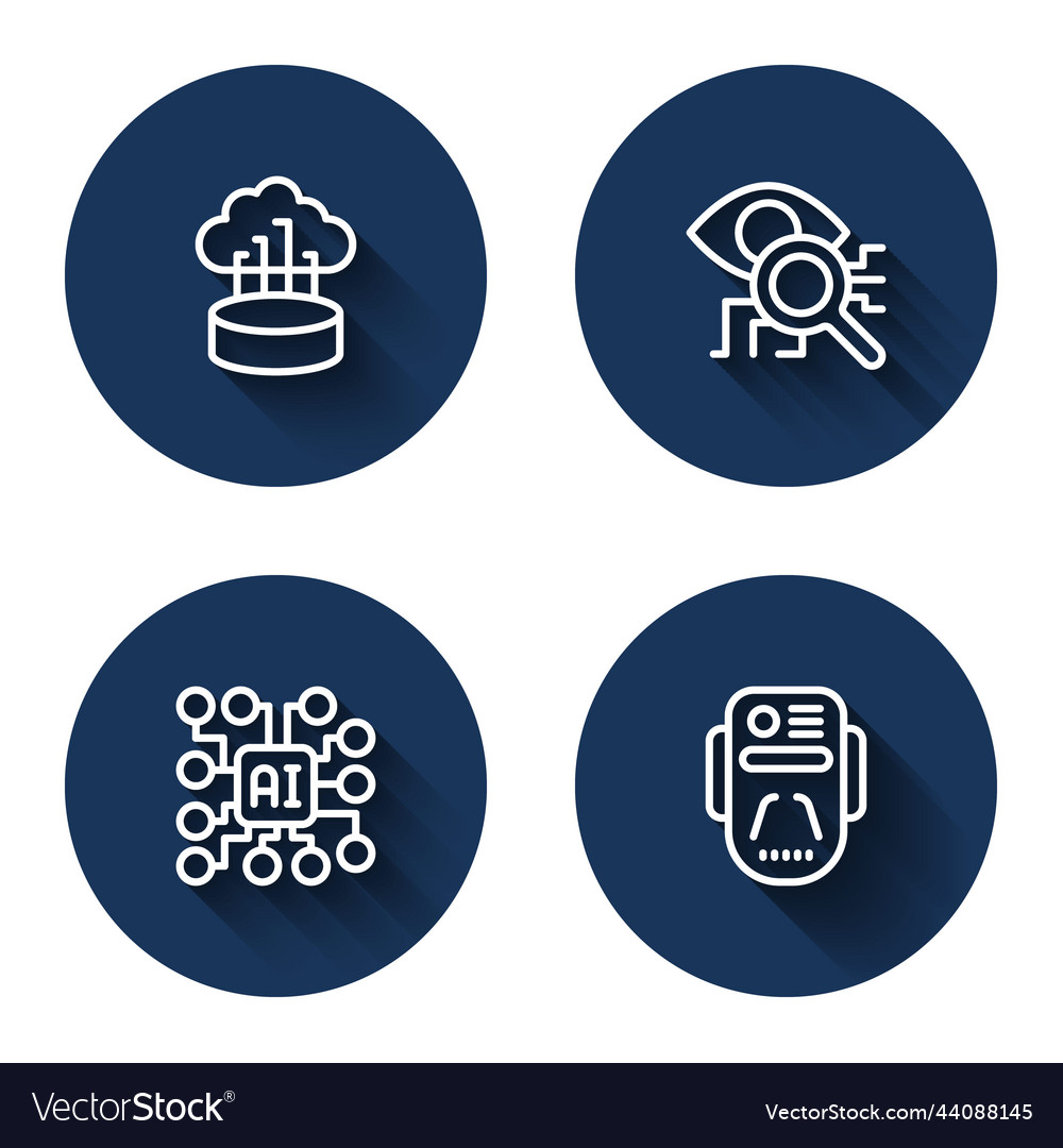 Set line network cloud connection eye scan neural