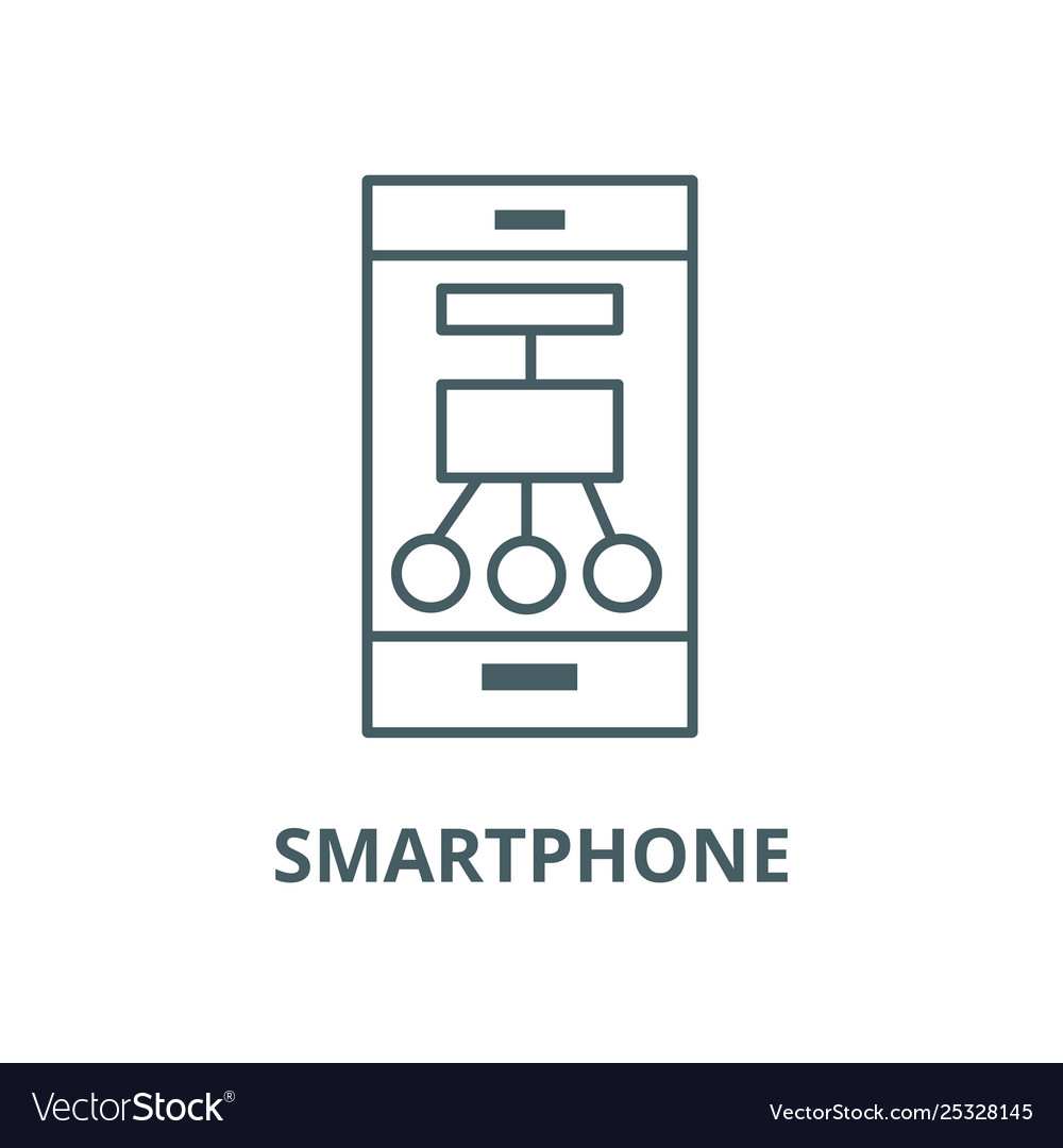 Smartphone scheme structure line icon vector image Smartphone scheme structure line icon