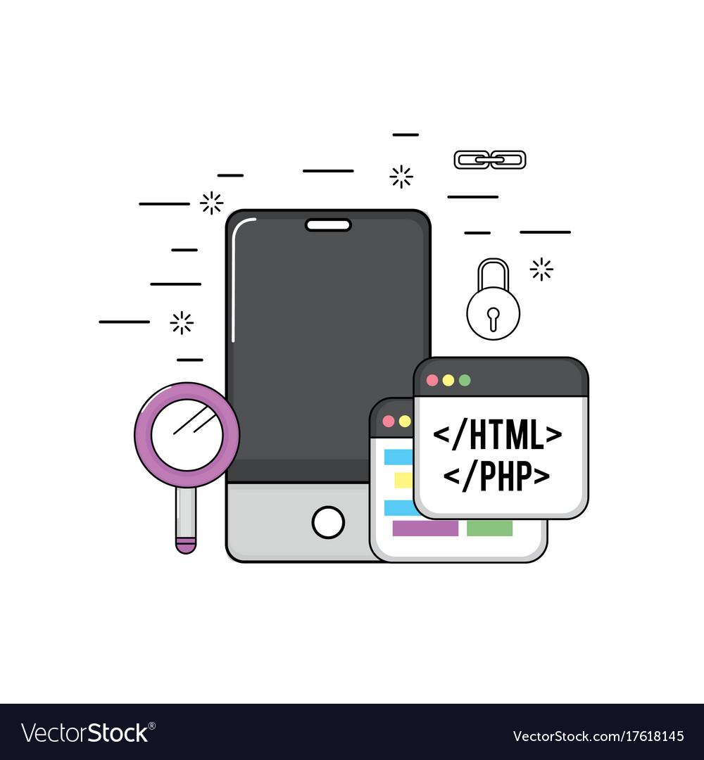 Smartphone mit Webcode Programmiersoftware