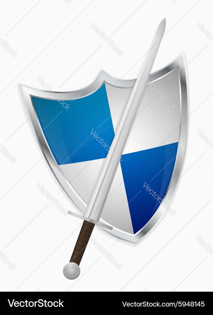 Sword and shield Royalty Free Vector Image - VectorStock