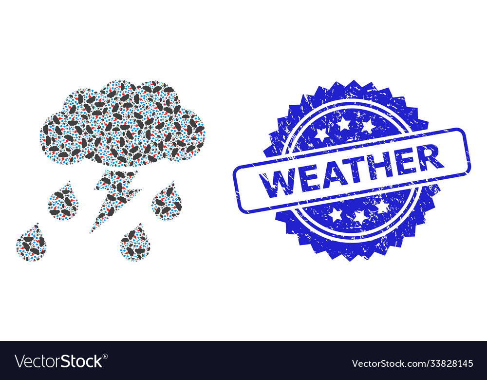 Textured weather watermark and recursive vector image Textured weather watermark and recursive