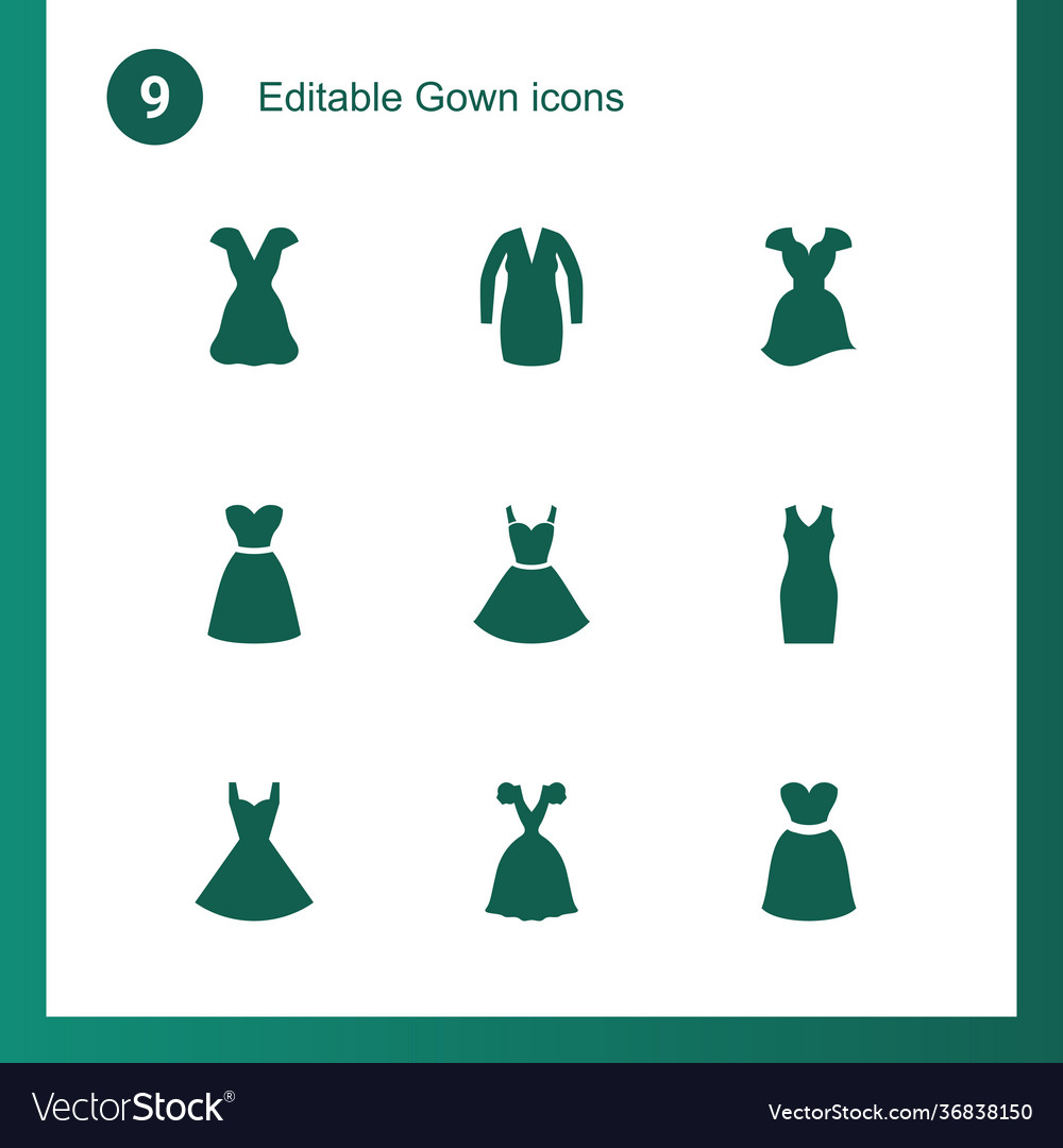 9 gown icons