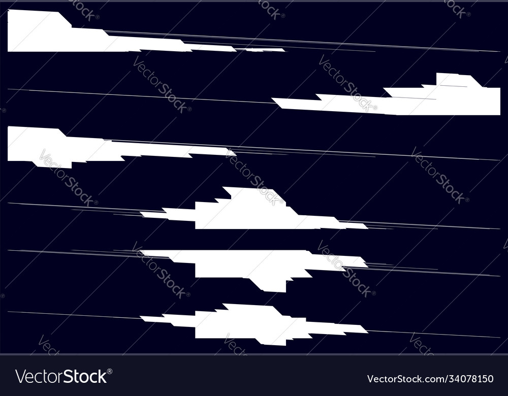 Angular edgy geometric brush set horizontal vector image Angular edgy geometric brush set horizontal