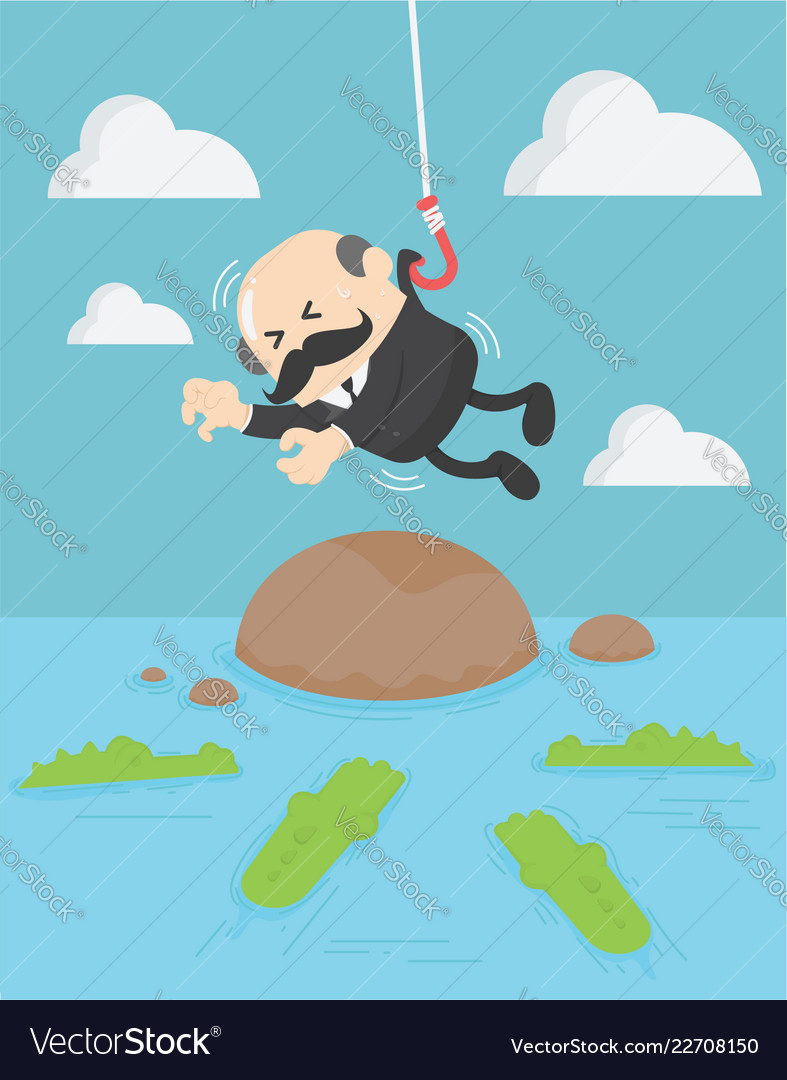 Business concept of a businessman with into water