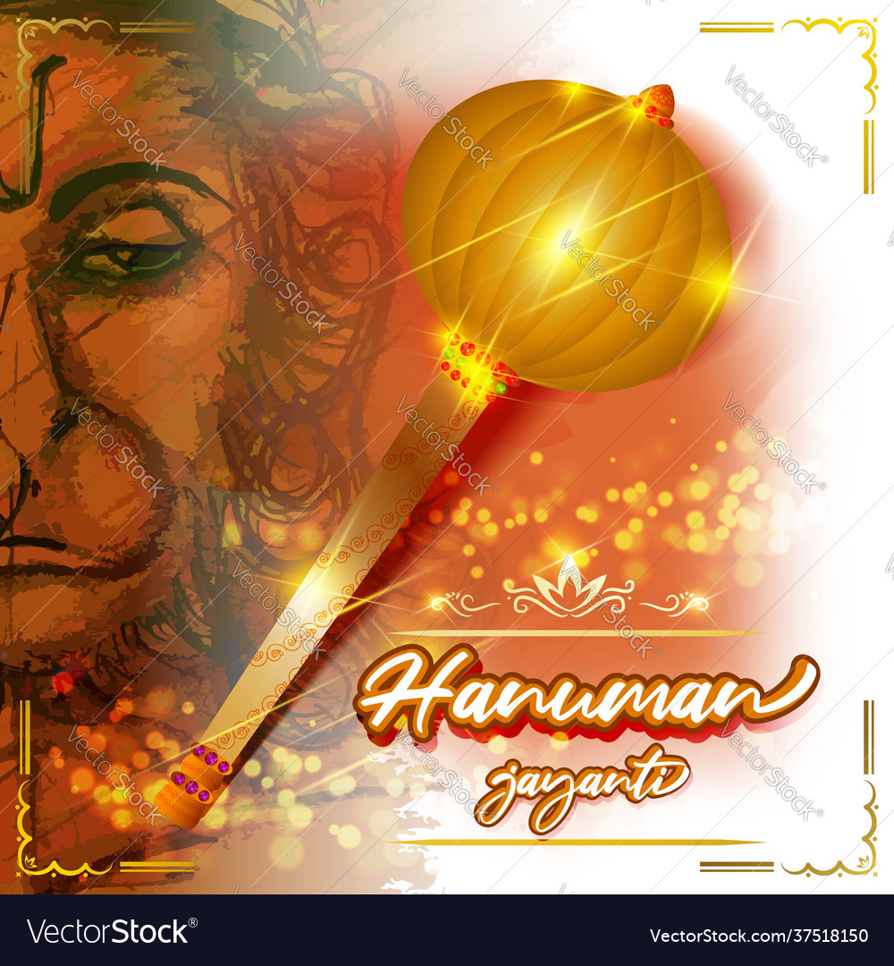 Concept hanuman jayanti with gada weapon Vector Image