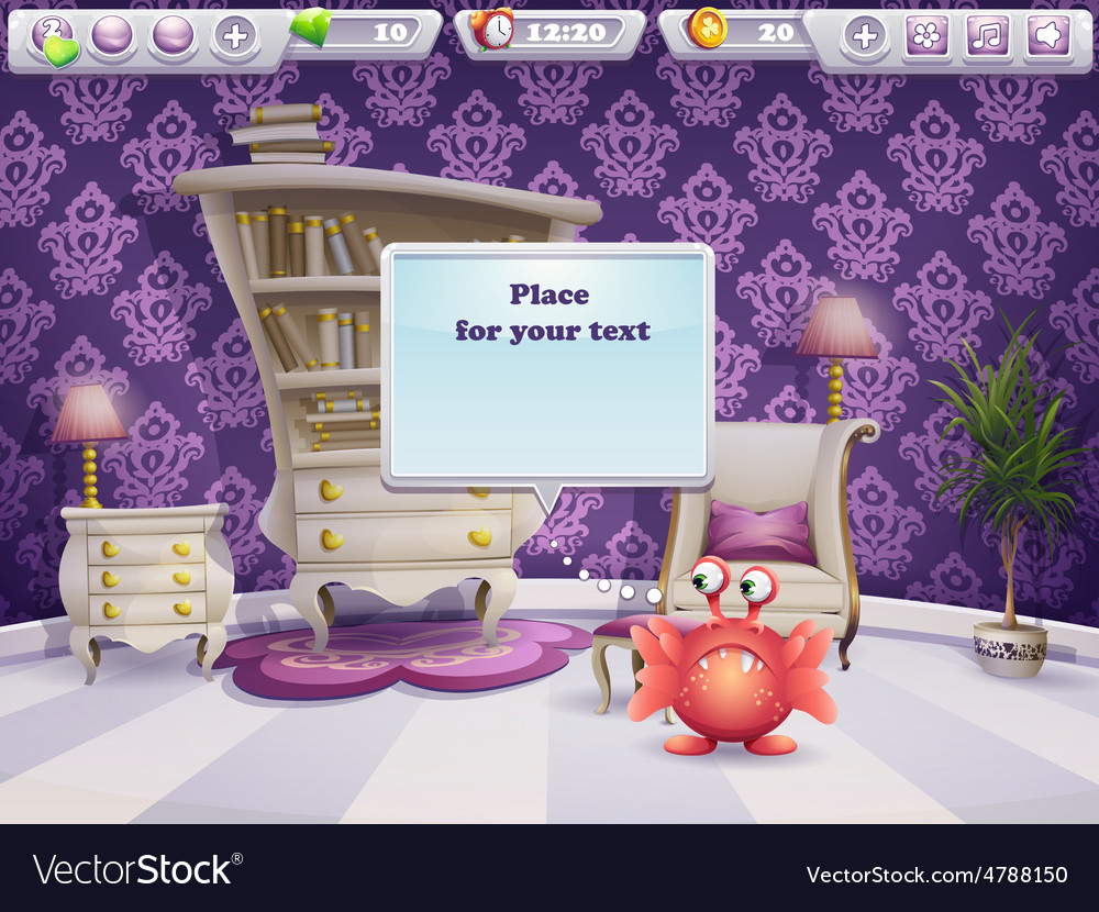 Example of a dialog box for computer games and web