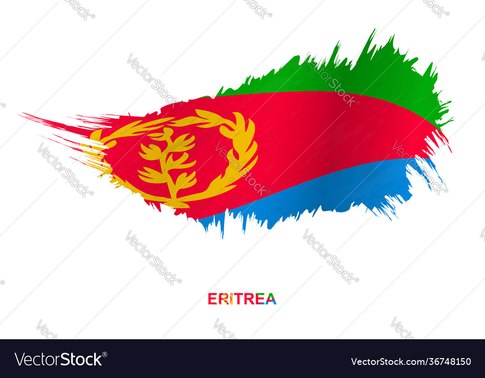 Flagge eritrea in grunge Stil mit waving Effekt vector image Flagge eritrea in grunge Stil mit waving Effekt