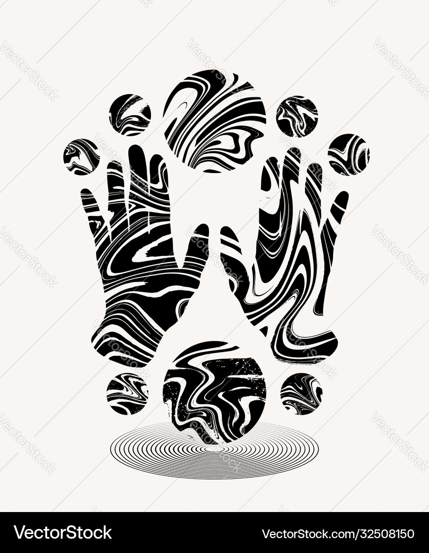 Hand drawn human hands Royalty Free Vector Image