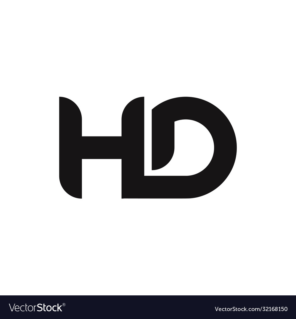 Hd letter logo design with simple style Royalty Free Vector