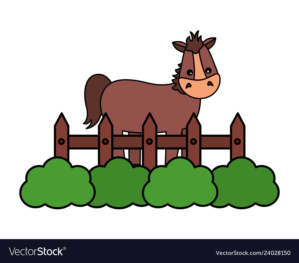 Horse fence farm Royalty Free Vector Image - VectorStock