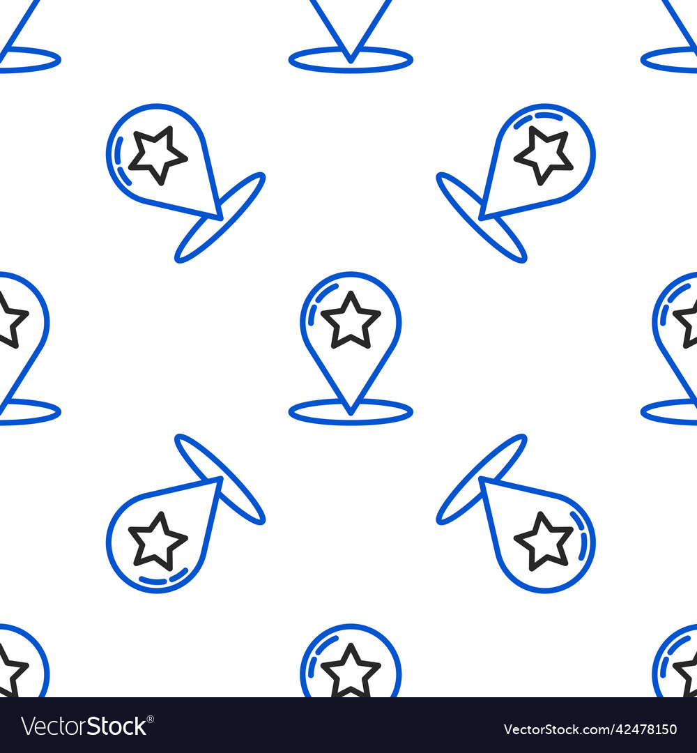 Linienkartenzeiger mit Sternsymbol isoliert nahtlos vector image Linienkartenzeiger mit Sternsymbol isoliert nahtlos