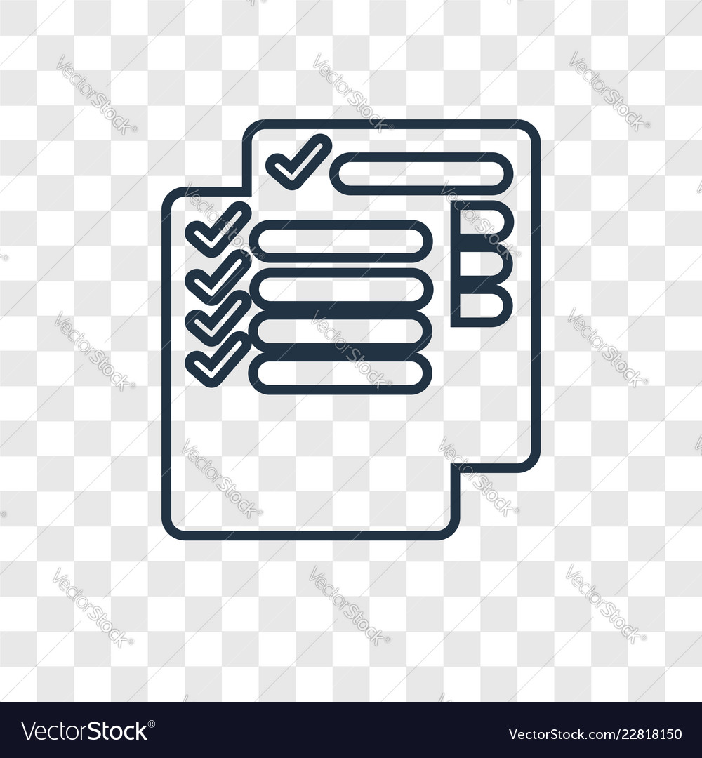 List concept linear icon isolated on transparent Vector Image List concept linear icon isolated on transparent