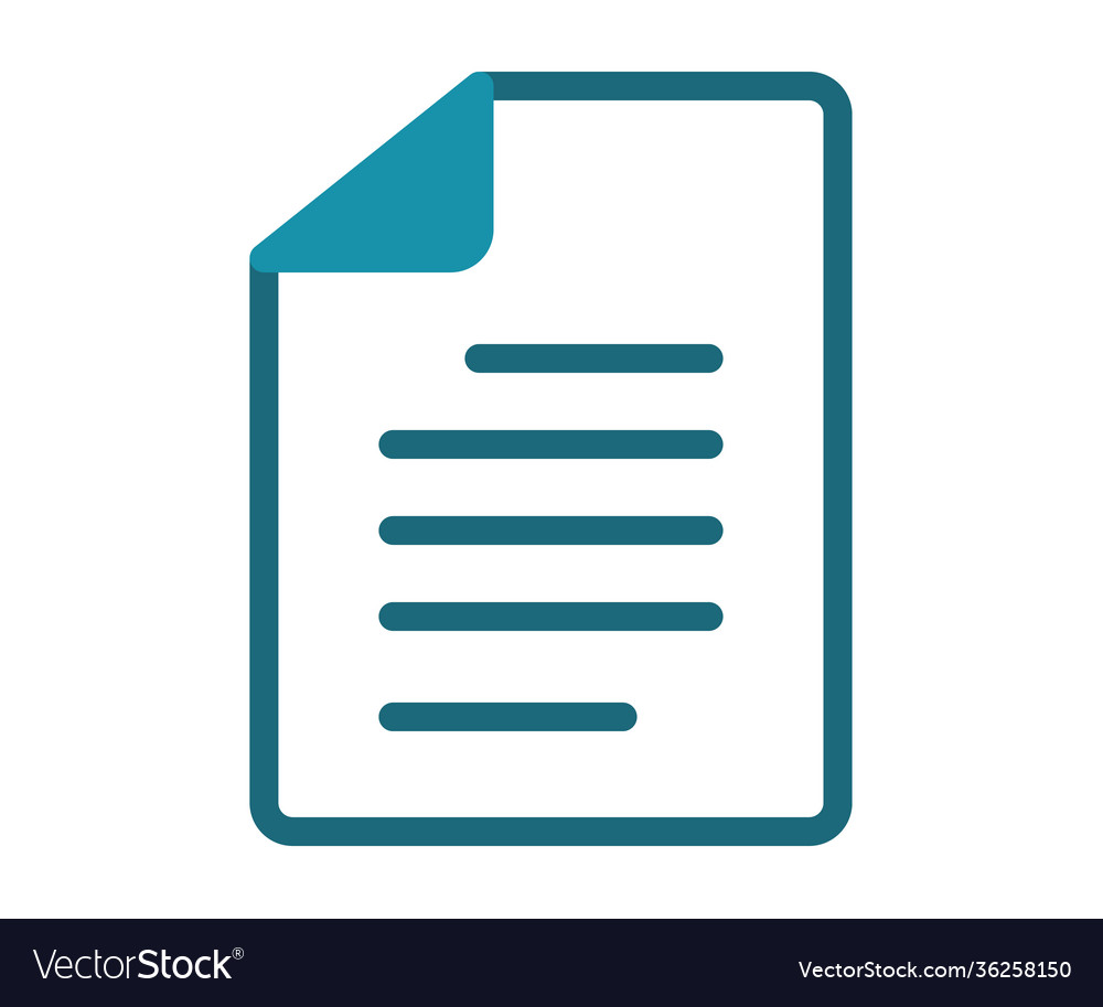 Paper document file single isolated icon vector image Paper document file single isolated icon