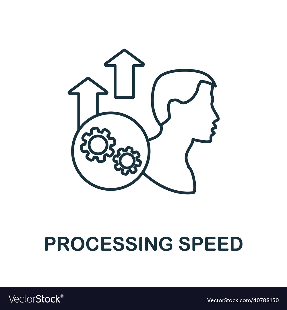 Verarbeitungsgeschwindigkeit Icon Line Element aus kognitiv