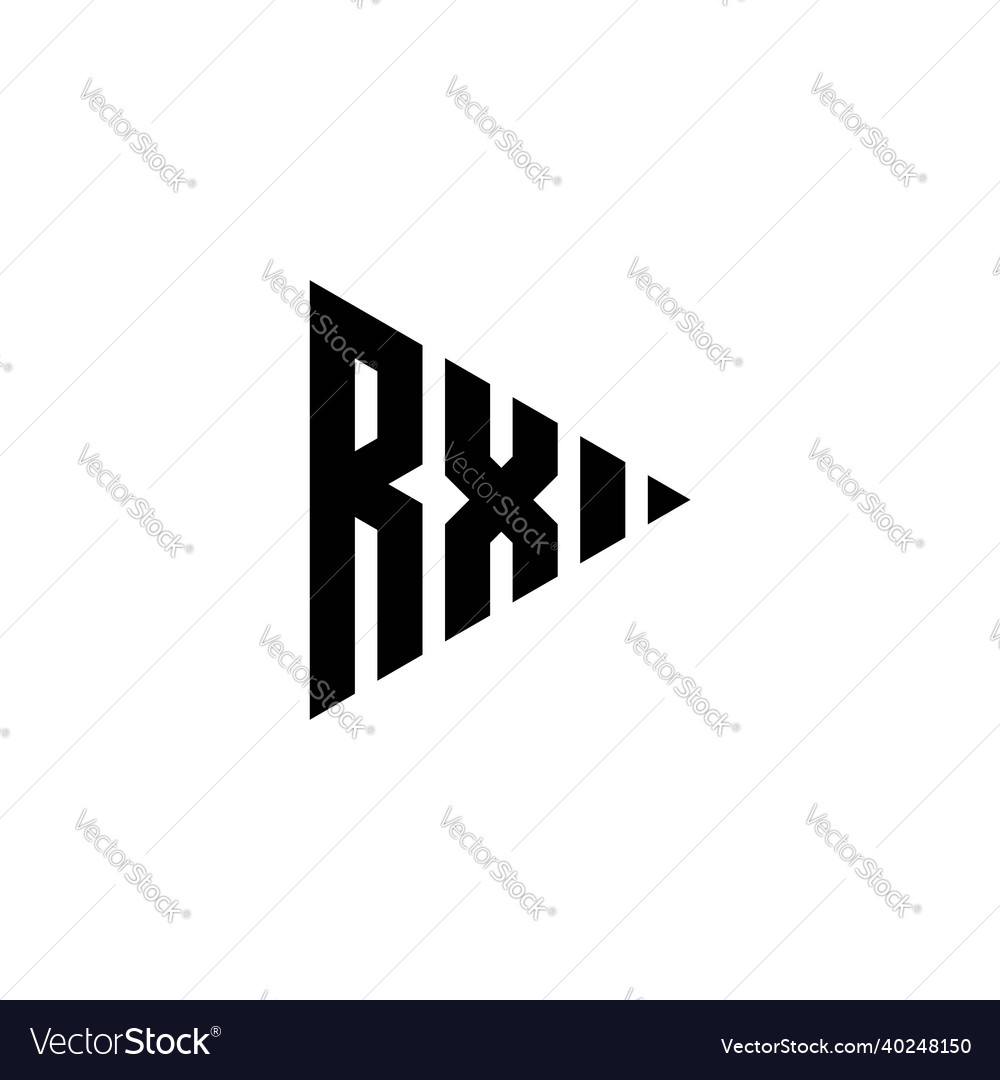 Rx logo monogram triangle shape play button