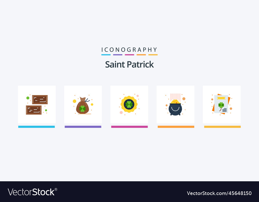 Saint patrick flat 5 icon pack including cultures