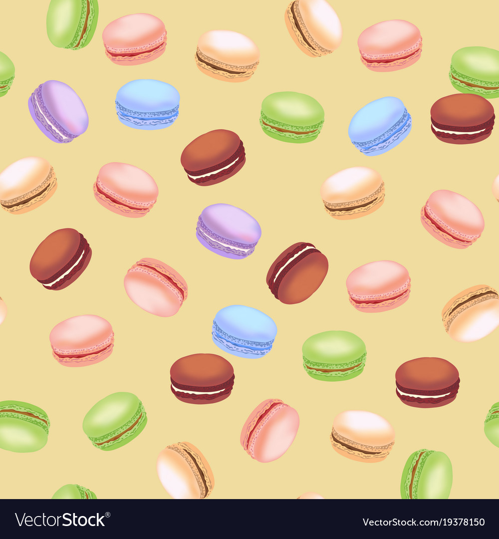 Seamless pattern with colorful macaroon cookies
