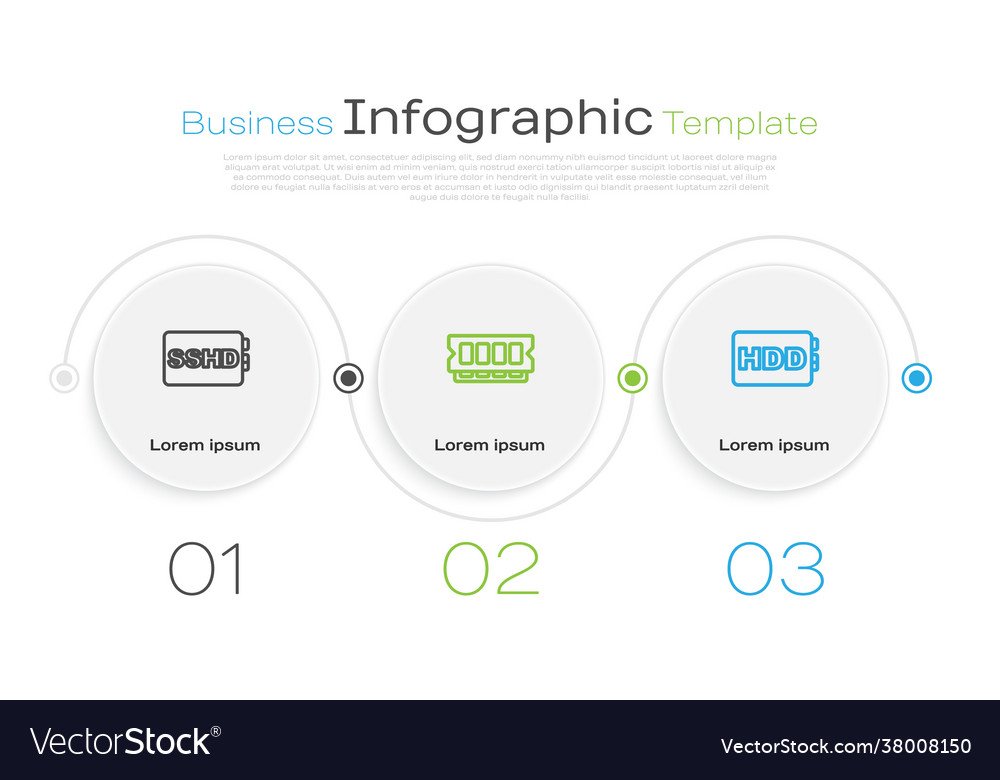 Set line sshd card ram random access memory vector image Set line sshd card ram random access memory