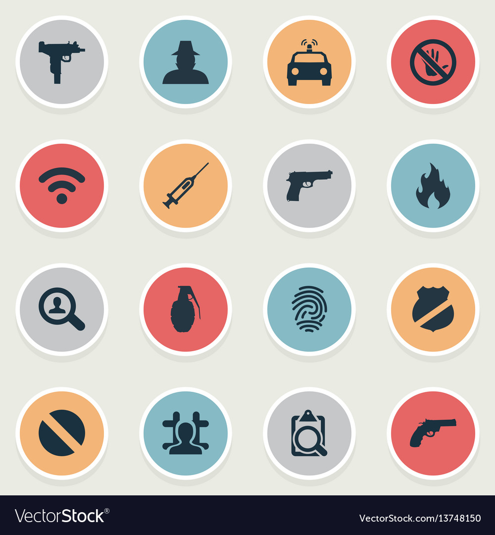 Set of simple offense icons