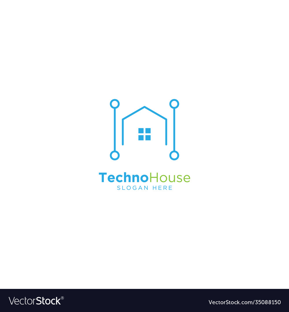 Smart home logo design with monoline style