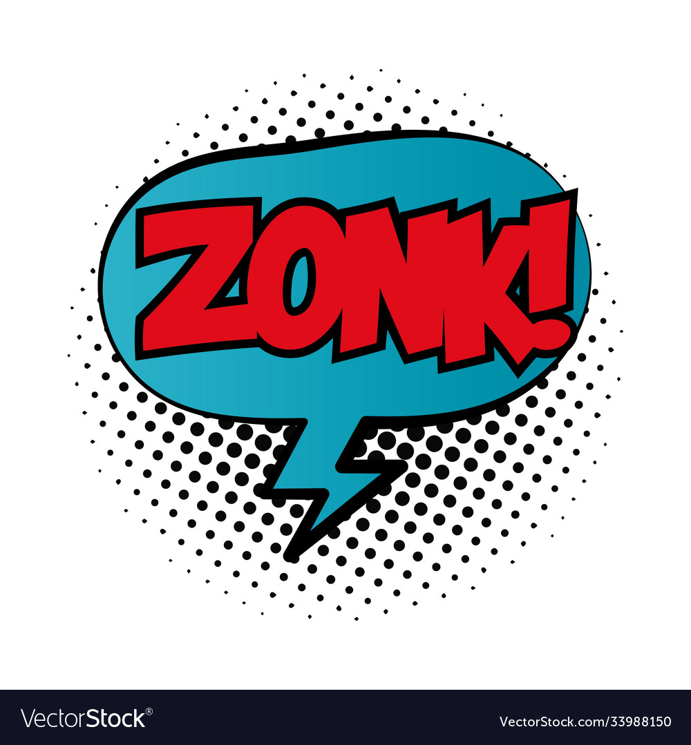 Speech bubble with zonk word pop art fill style Vector Image