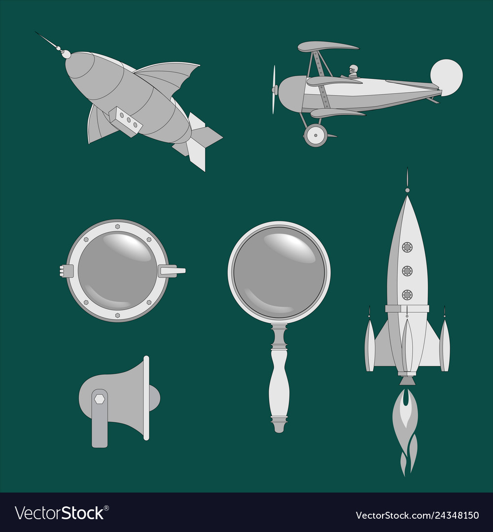 Steampunk web elements set
