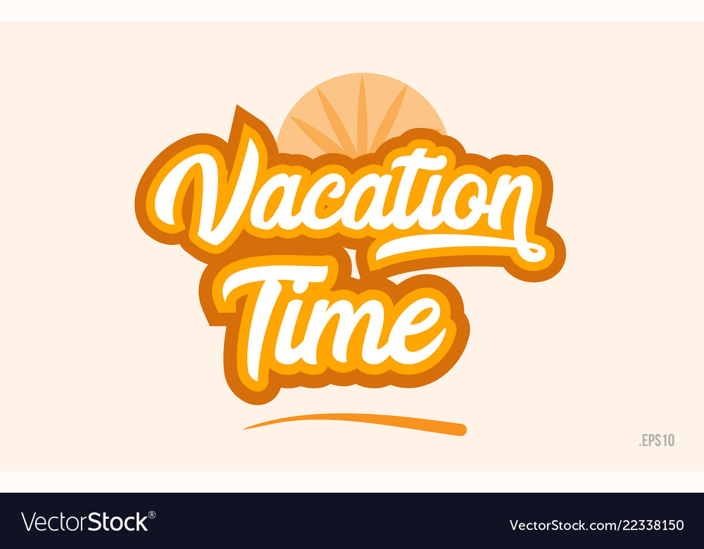 vacation-time-orange-color-word-text-logo-icon-vector-image