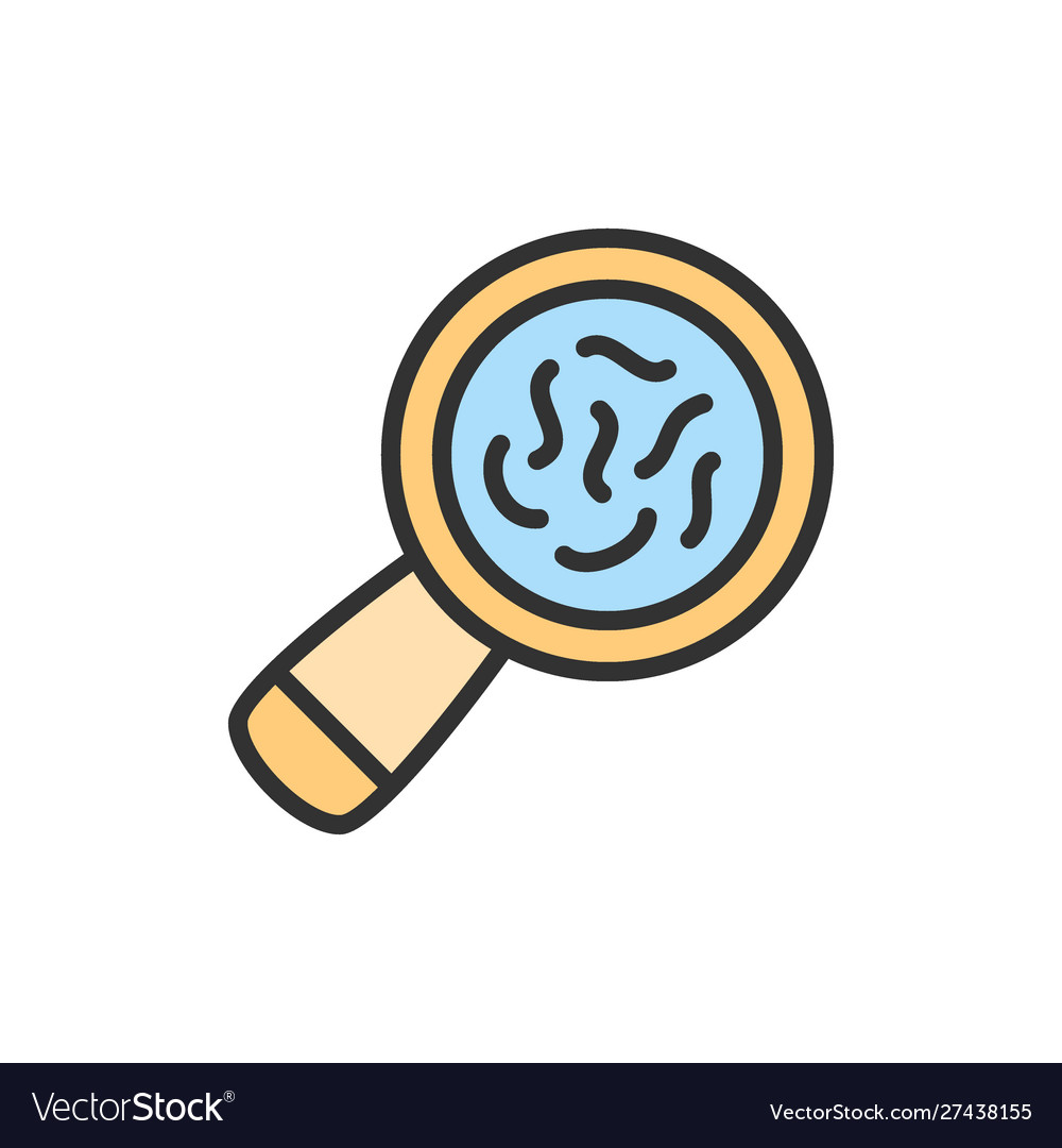 Bacteria under magnifying glass flat color vector image Bacteria under magnifying glass flat color