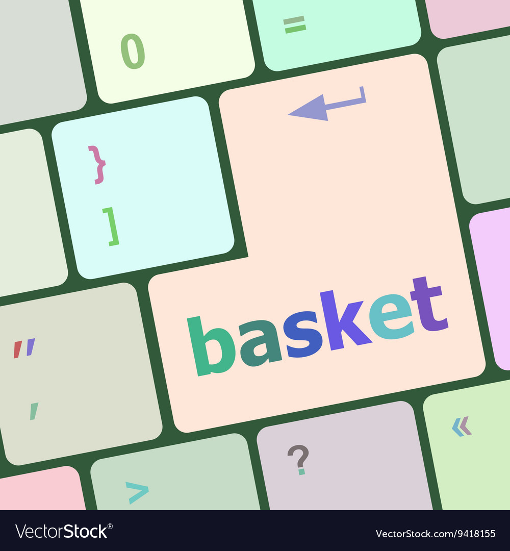 Basket word on keyboard key notebook computer