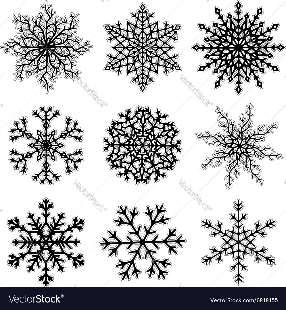 Black Paper Snowflake Set