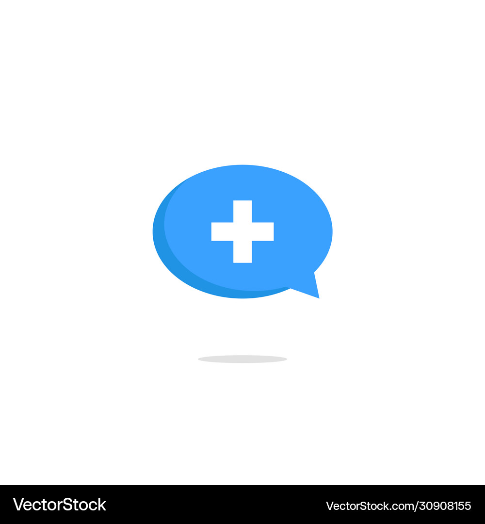 Blue add chat buttonicon design Royalty Free Vector Image