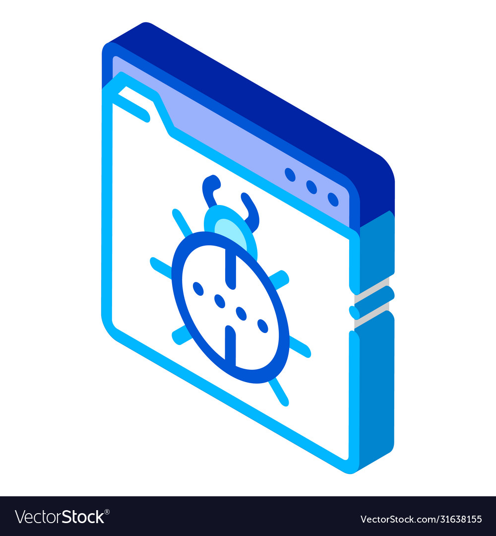 Bug Code Error Isometric Icon