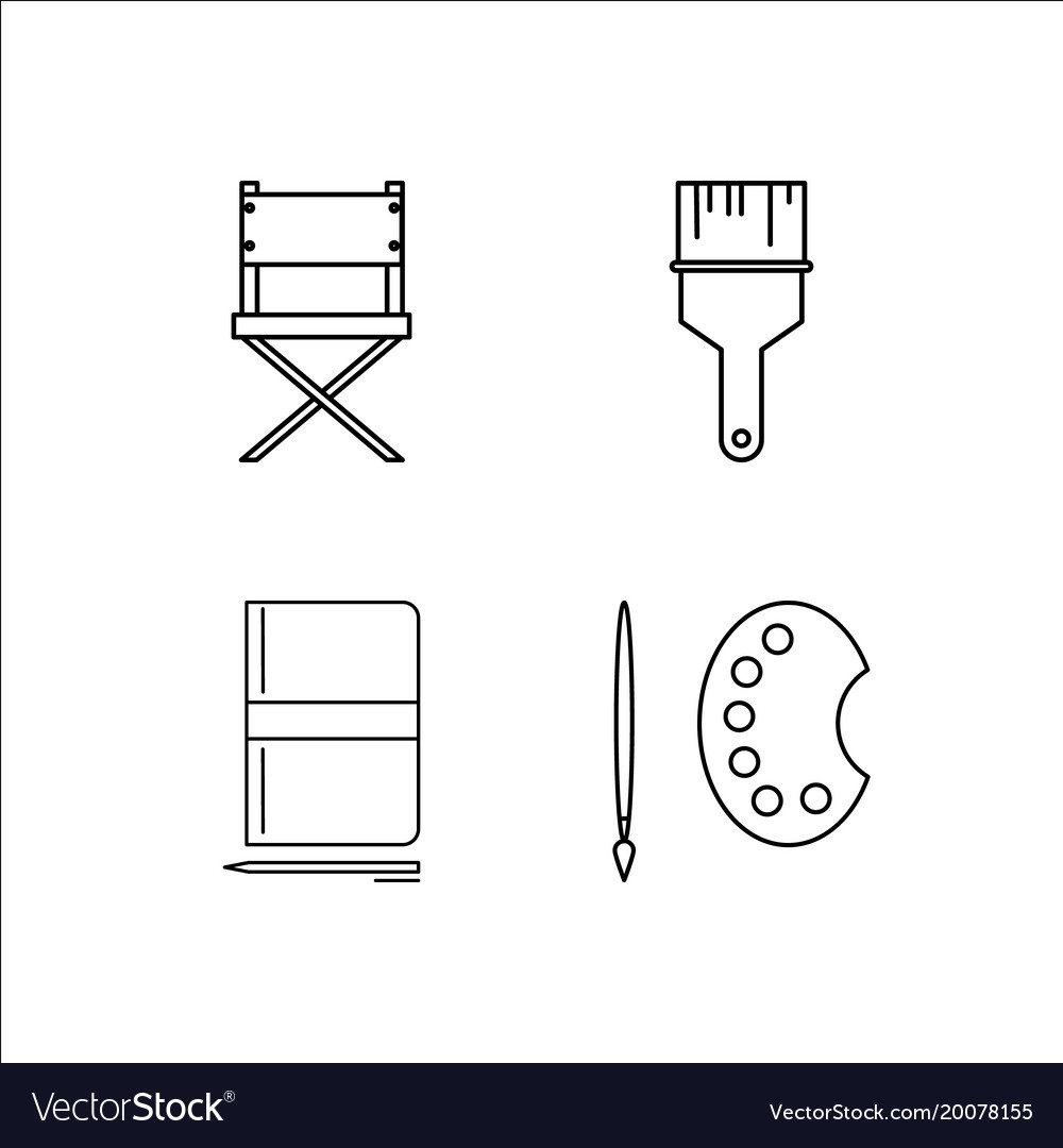 Design and studio simple linear icon setsimple