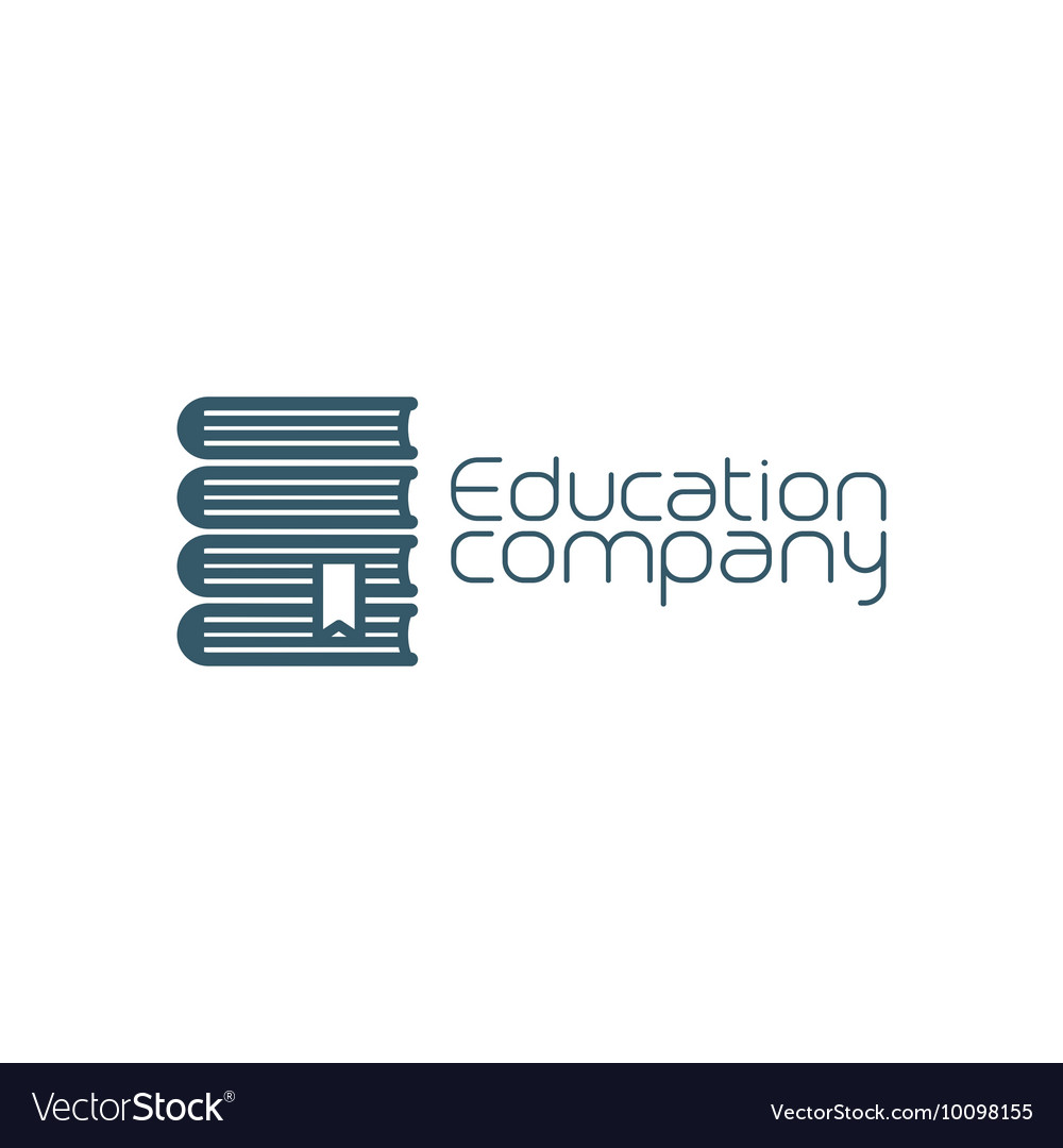 Education company icon with pile of books Vector Image