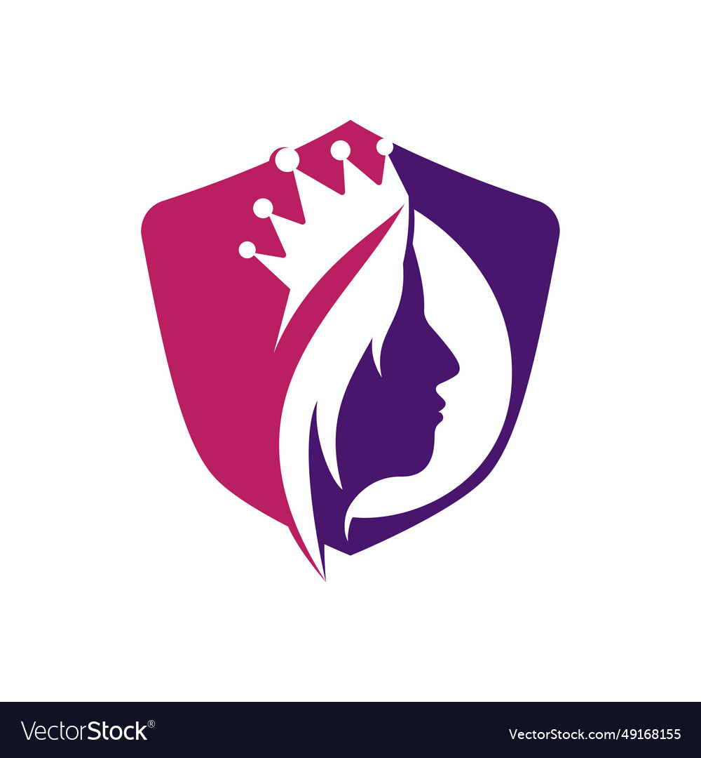 Fashion queen logo design template beauty salon