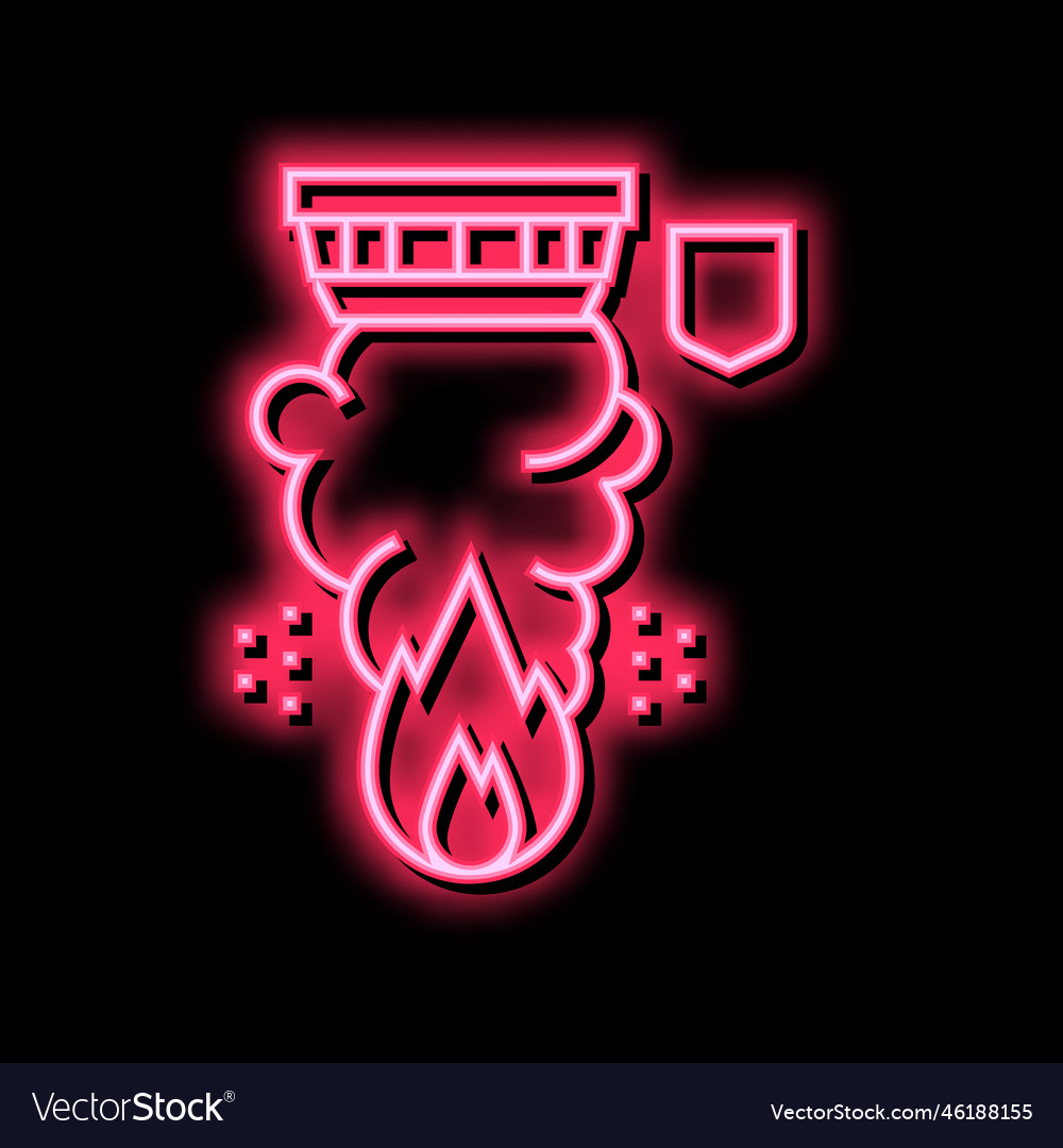Fire alarm neon glow icon