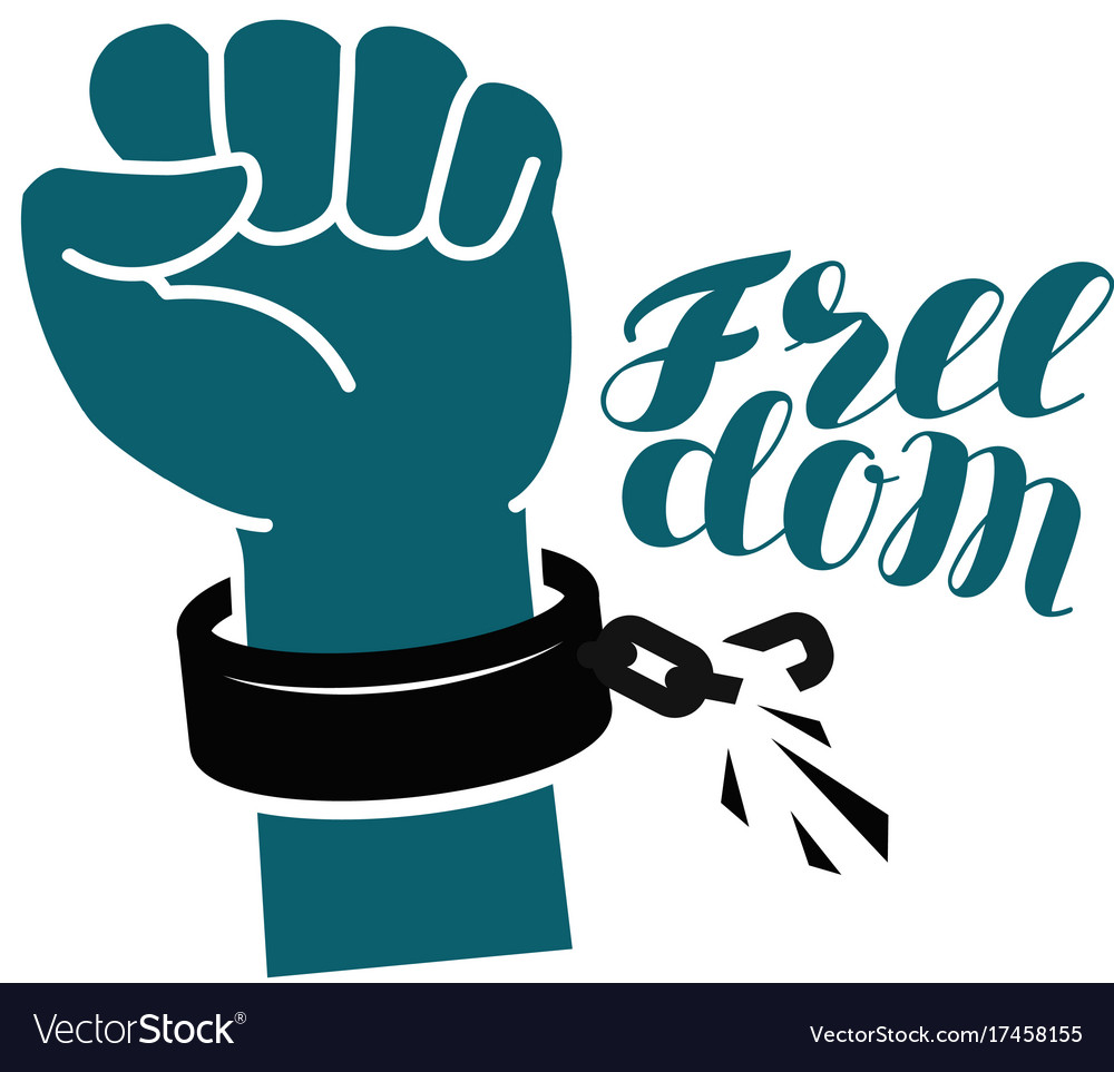 Freedom liberty free symbol hand raised fist Vector Image