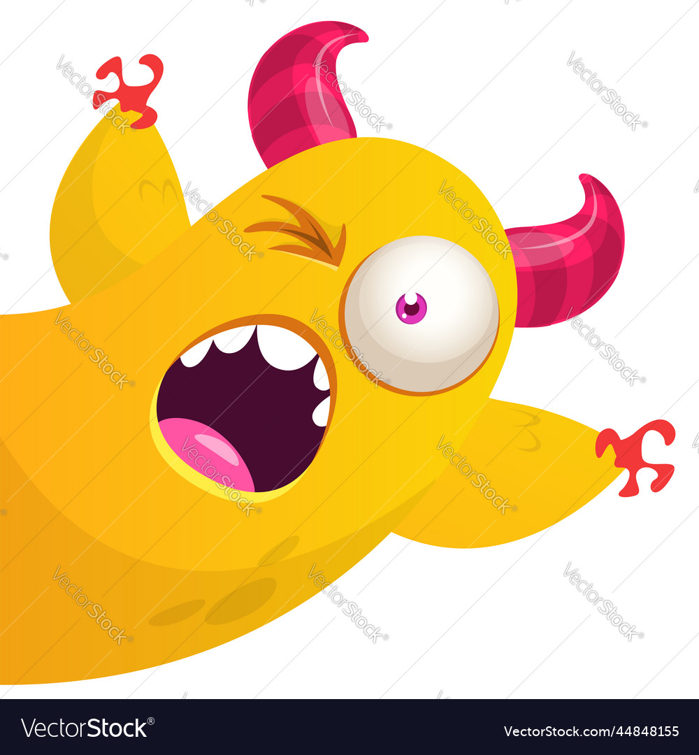 Funny cartoon monster design monster character Vector Image