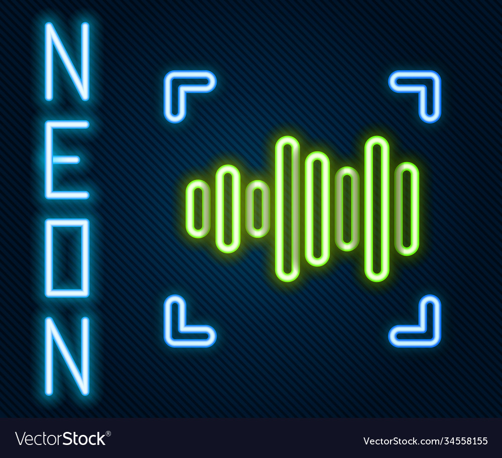 Glowing neon line voice recognition icon isolated