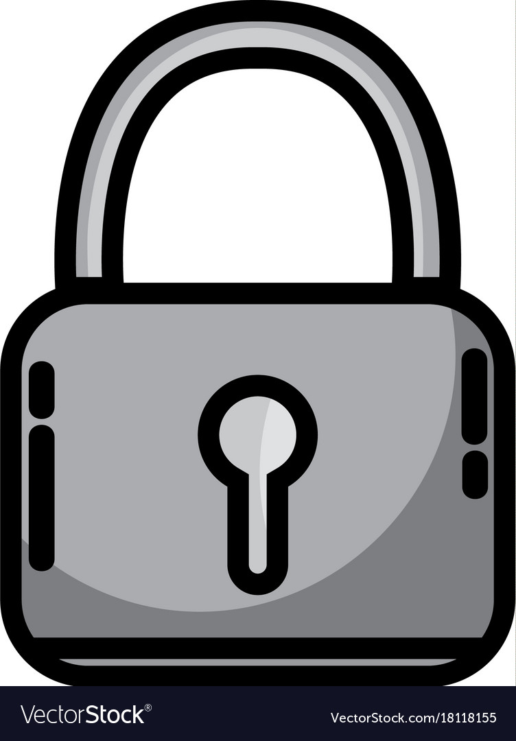 Grayscale padlock security protection object