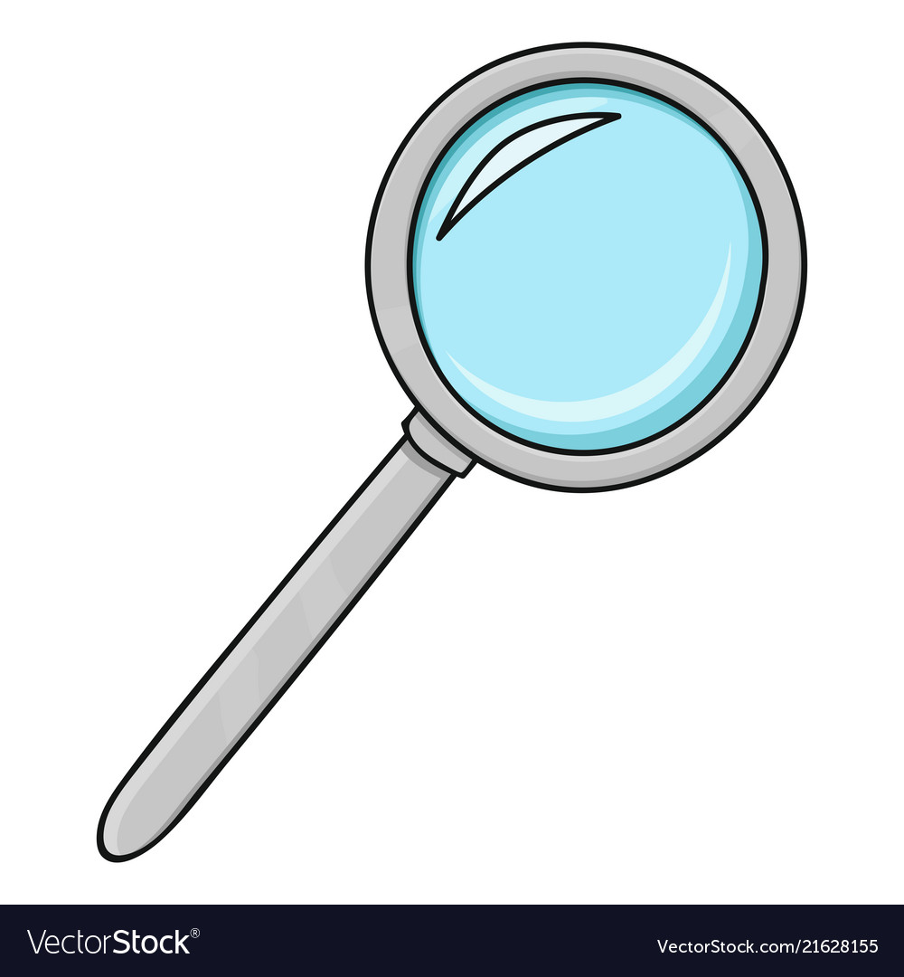 Magnifying glass colored doodle style Royalty Free Vector