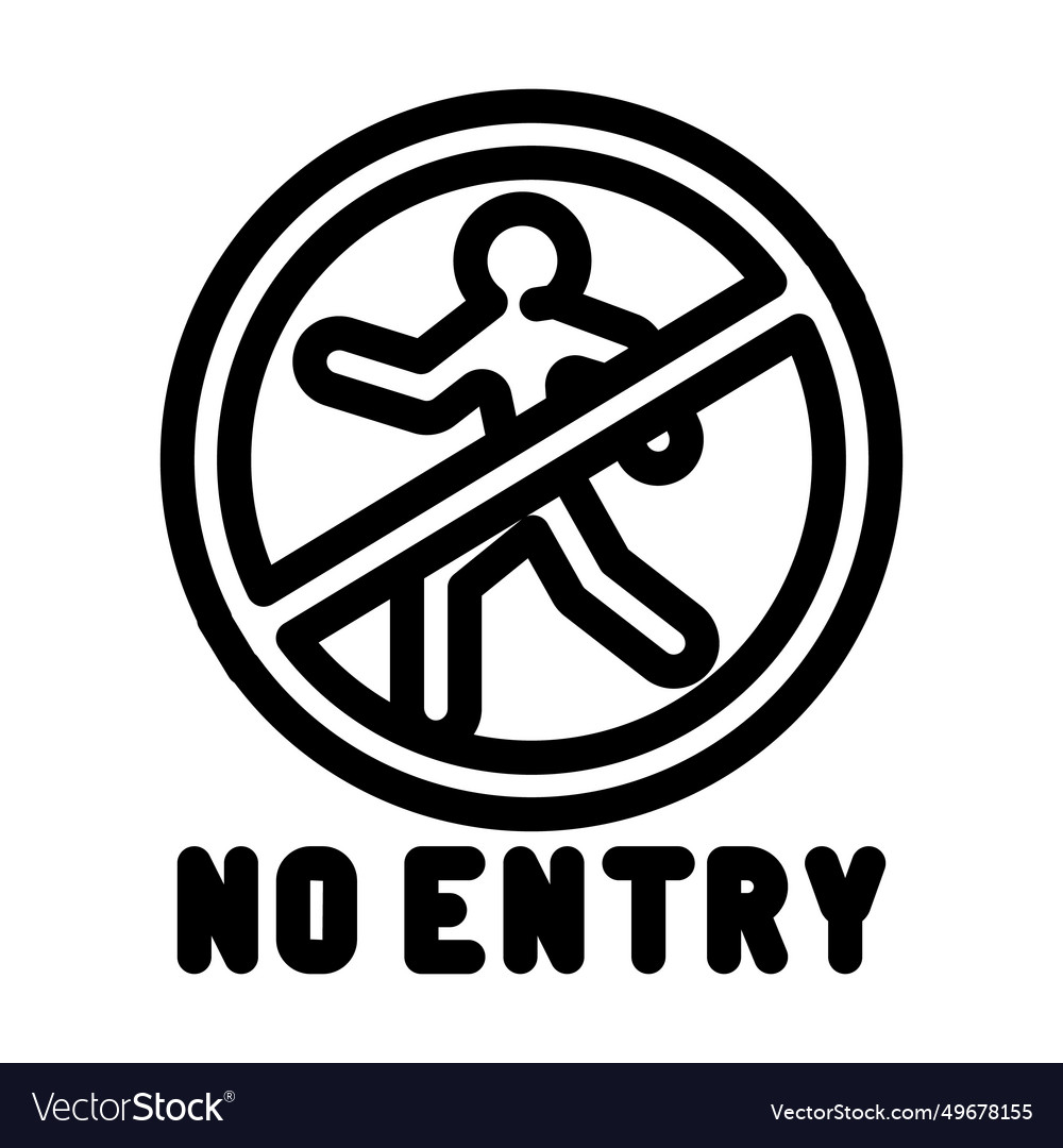 No entry line icon Royalty Free Vector Image - VectorStock