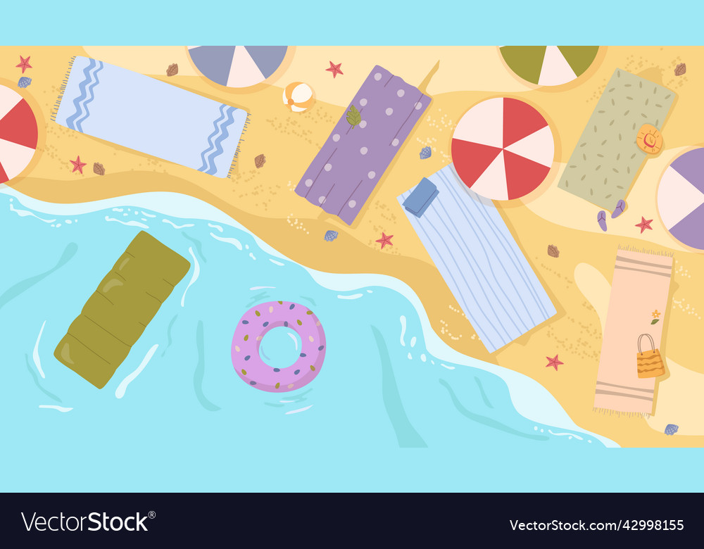 People summer tan relax on sea beach vector image People summer tan relax on sea beach