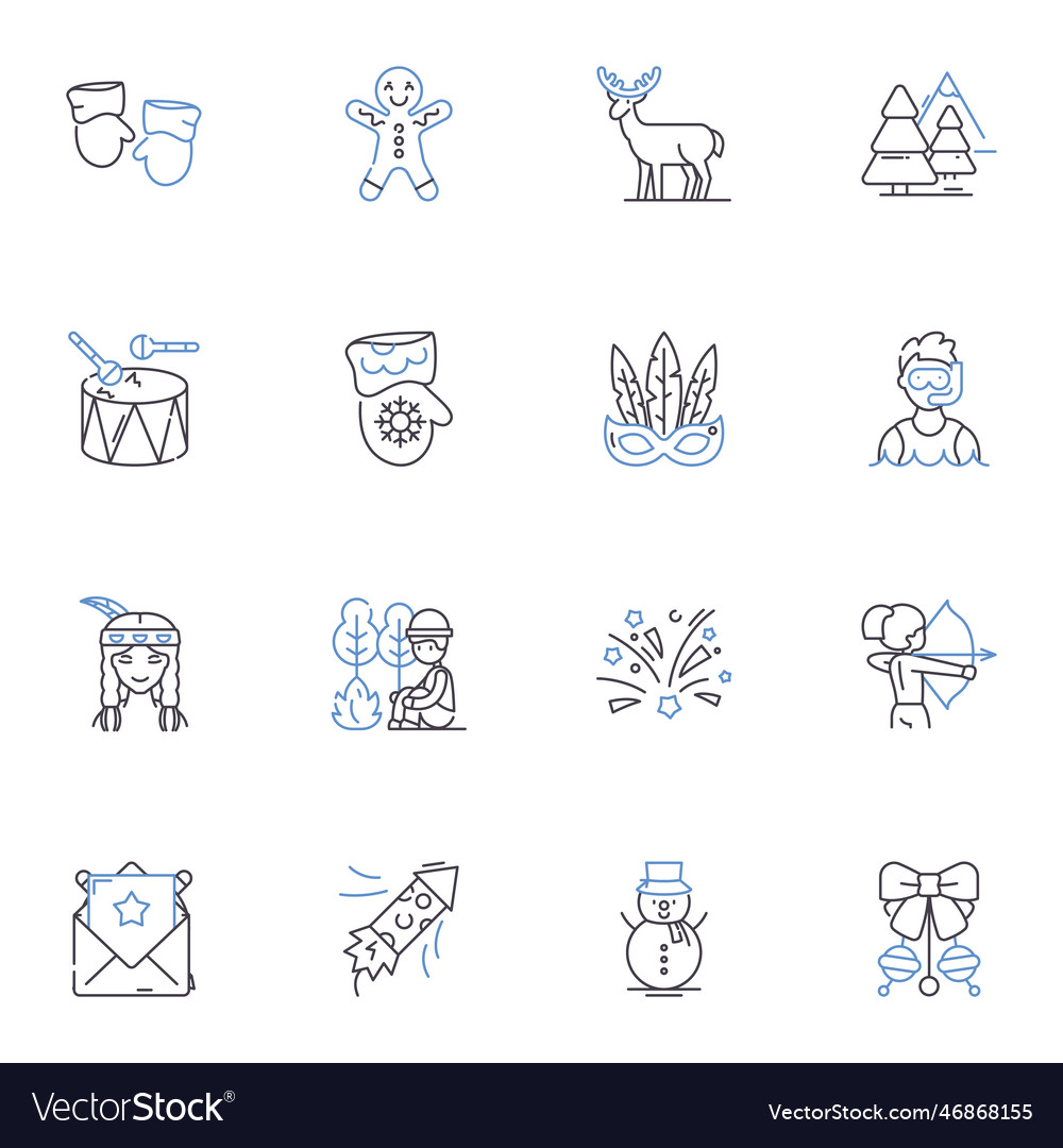 Rest line icons collection rejuvenation