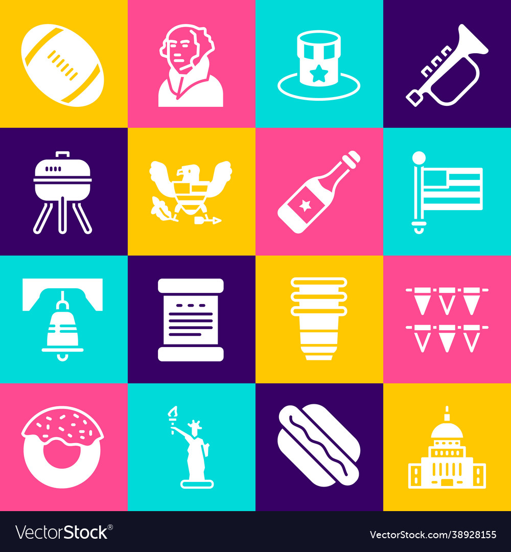 Set white house carnival garland with flags Vector Image