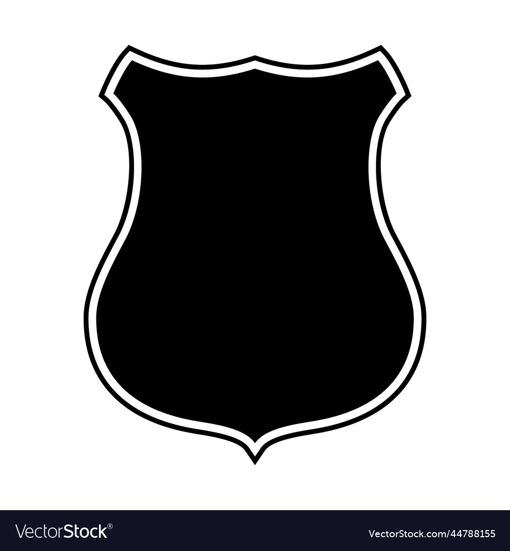 Shield symbol black color isolated