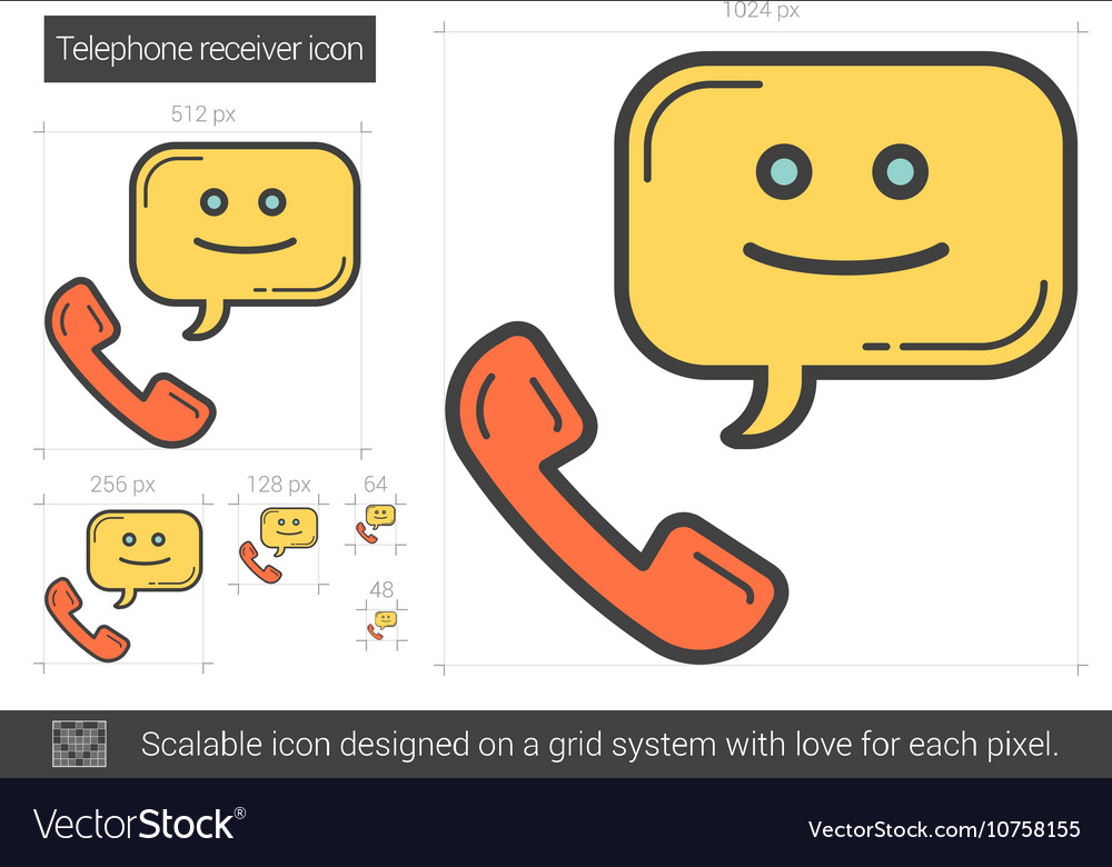 Telephone receiver line icon Royalty Free Vector Image
